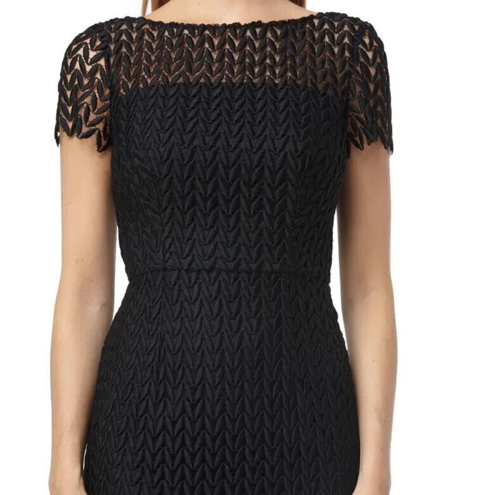 Kay Unger Black Tatum Floral Lace Midi Dress - Picture 3 of 3